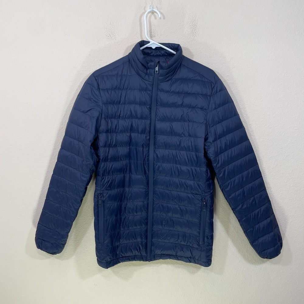 SKYR‎ Men's Small Duck Down Insulated Full Zip Puffer Jacket Lightweight Navy